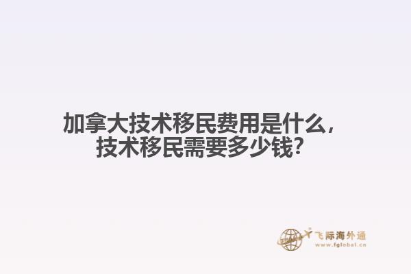 加拿大技術(shù)移民費(fèi)用是什么，技術(shù)移民需要多少錢？