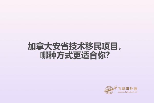 加拿大安省技術(shù)移民項目，哪種方式更適合你？