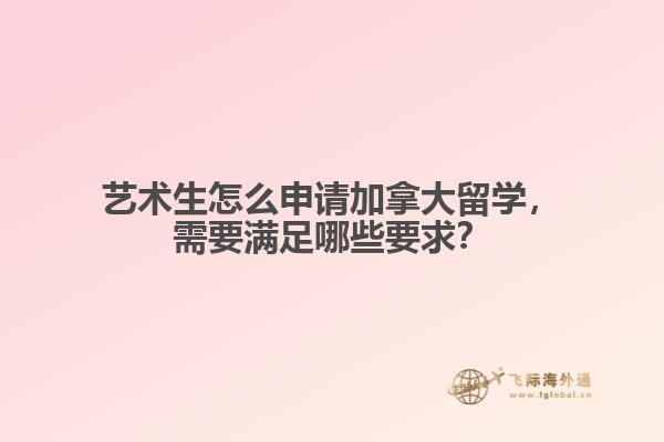 藝術(shù)生怎么申請(qǐng)加拿大留學(xué)，需要滿足哪些要求？