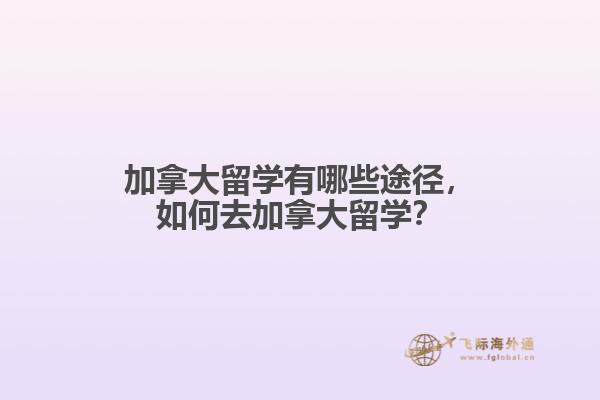 加拿大留學有哪些途徑，如何去加拿大留學？