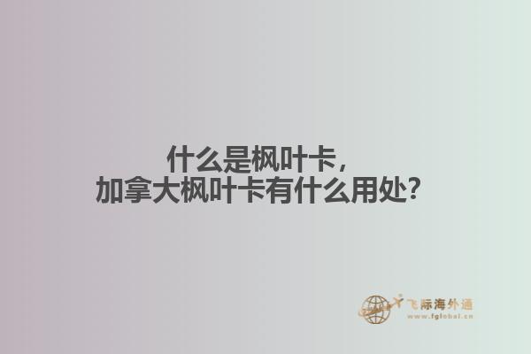 什么是楓葉卡，加拿大楓葉卡有什么用處？