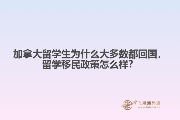 加拿大留學生為什么大多數都回國，留學移民政策怎么樣？