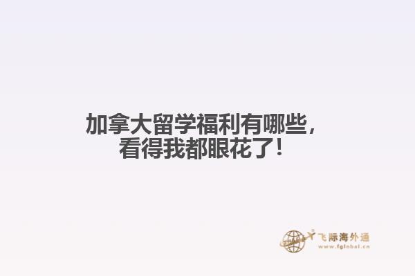加拿大留學(xué)福利有哪些，看得我都眼花了！? 