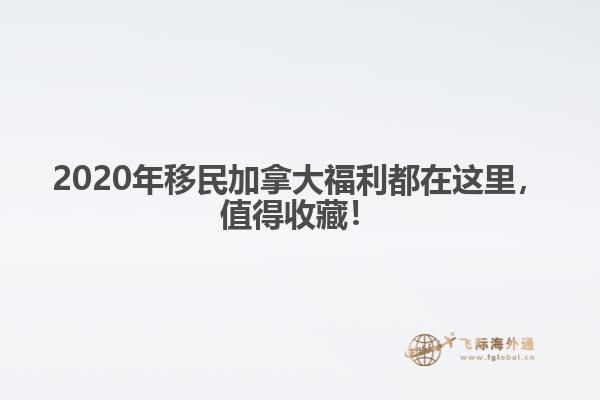 2020年移民加拿大福利都在這里，值得收藏！
