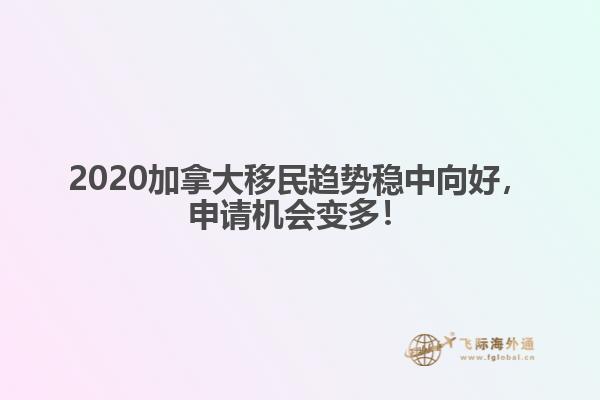 2020加拿大移民趨勢(shì)穩(wěn)中向好，申請(qǐng)機(jī)會(huì)變多！
