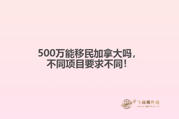 500萬能移民加拿大嗎，不同項(xiàng)目要求不同！