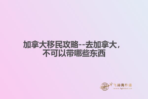加拿大移民攻略--去加拿大，不可以帶哪些東西