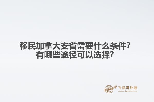 移民加拿大安省需要什么條件？有哪些途徑可以選擇？