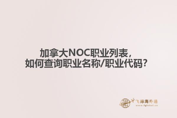 加拿大NOC職業(yè)列表，如何查詢職業(yè)名稱/職業(yè)代碼？
