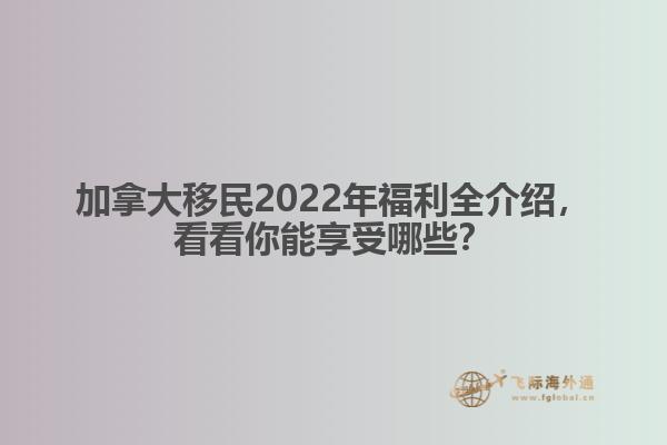加拿大移民2022年福利全介紹，看看你能享受哪些？