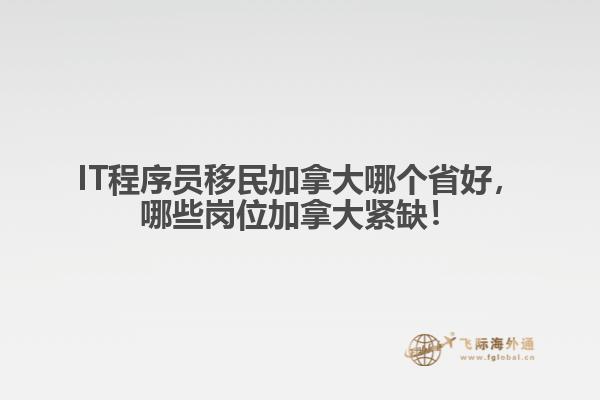 IT程序員移民加拿大哪個省好，哪些崗位加拿大緊缺！