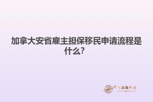 加拿大安省雇主擔(dān)保移民申請流程是什么？