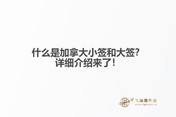什么是加拿大小簽和大簽？詳細(xì)介紹來了！
