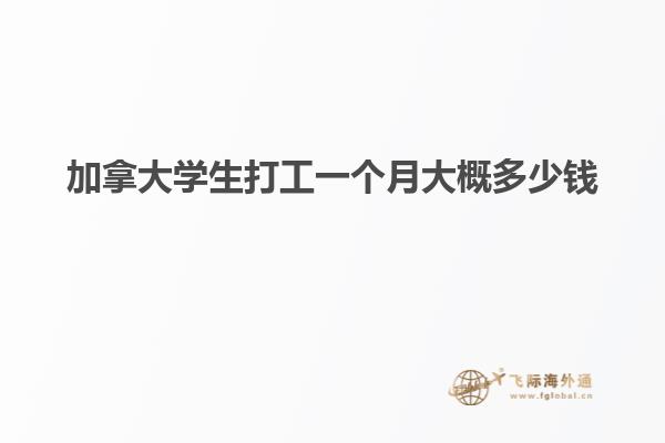 加拿大學生打工一個月大概多少錢