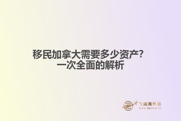移民加拿大需要多少資產(chǎn)？一次全面的解析