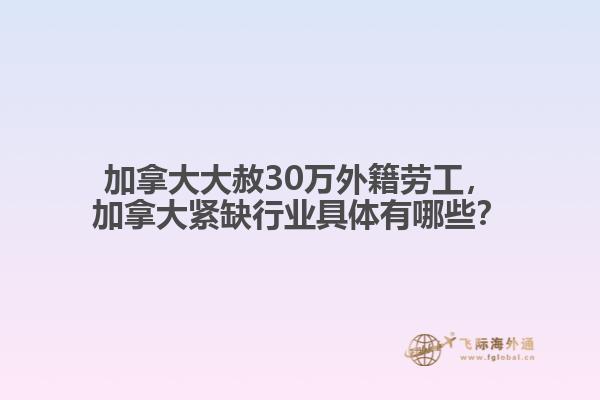 加拿大大赦30萬外籍勞工，加拿大緊缺行業(yè)具體有哪些？