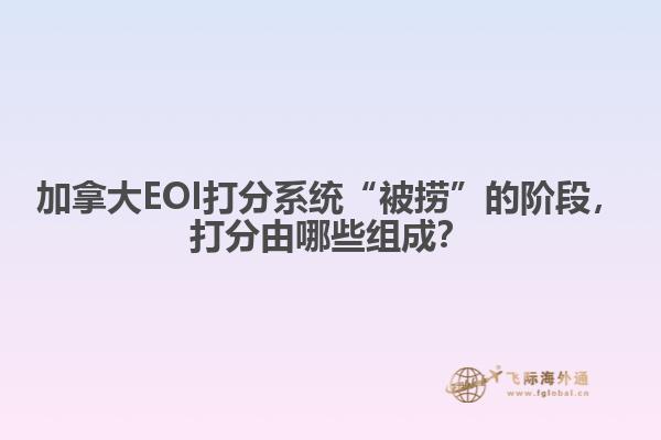 加拿大EOI打分系統(tǒng)“被撈”的階段，打分由哪些組成？