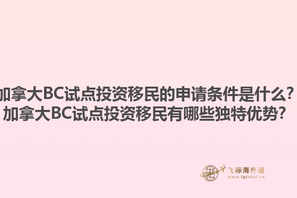 加拿大BC試點(diǎn)投資移民的申請(qǐng)條件是什么？加拿大BC試點(diǎn)投資移民有哪些獨(dú)特優(yōu)勢(shì)？1.jpg