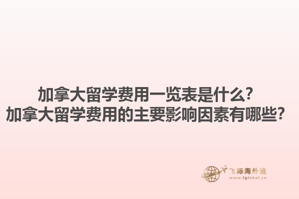 加拿大留學(xué)費用一覽表是什么？加拿大留學(xué)費用的主要影響因素有哪些？1.jpg