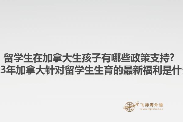 留學(xué)生在加拿大生孩子有哪些政策支持？2023年加拿大針對(duì)留學(xué)生生育的最新福利是什么？