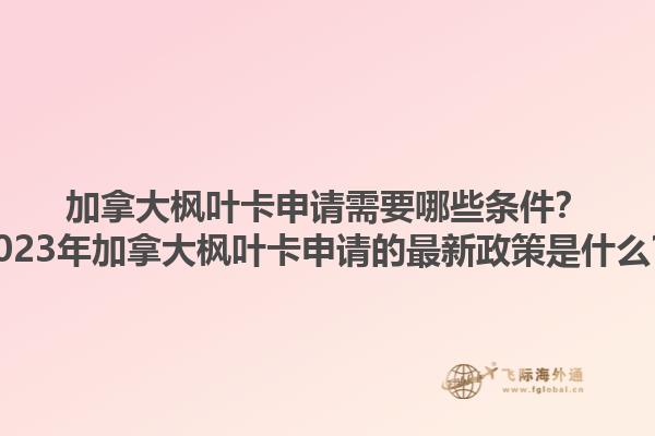 加拿大楓葉卡申請需要哪些條件？2023年加拿大楓葉卡申請的最新政策是什么？1.jpg