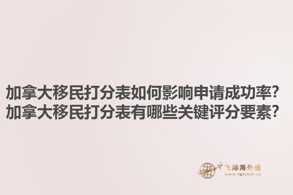 加拿大移民打分表如何影響申請(qǐng)成功率？加拿大移民打分表有哪些關(guān)鍵評(píng)分要素？