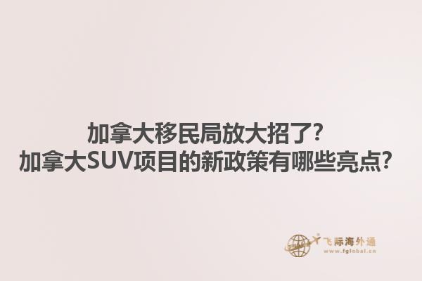 加拿大移民局放大招了？加拿大SUV項(xiàng)目的新政策有哪些亮點(diǎn)？