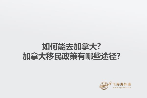 如何能去加拿大？加拿大移民政策有哪些途徑？
