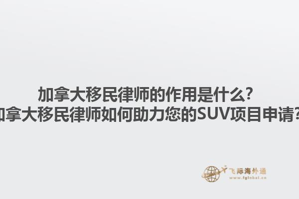 加拿大移民律師的作用是什么？加拿大移民律師如何助力您的SUV項(xiàng)目申請(qǐng)？