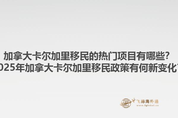 加拿大卡爾加里移民的熱門項目有哪些？2025年加拿大卡爾加里移民政策有何新變化？