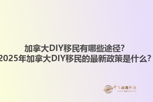 加拿大DIY移民有哪些途徑？2025年加拿大DIY移民的最新政策是什么？1.jpg