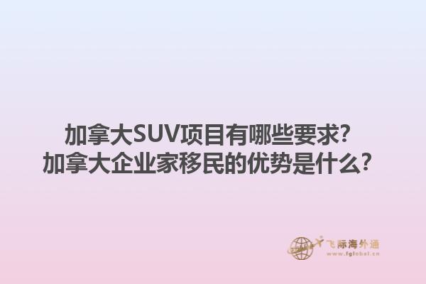 加拿大SUV項(xiàng)目有哪些要求？加拿大企業(yè)家移民的優(yōu)勢(shì)是什么？1.jpg