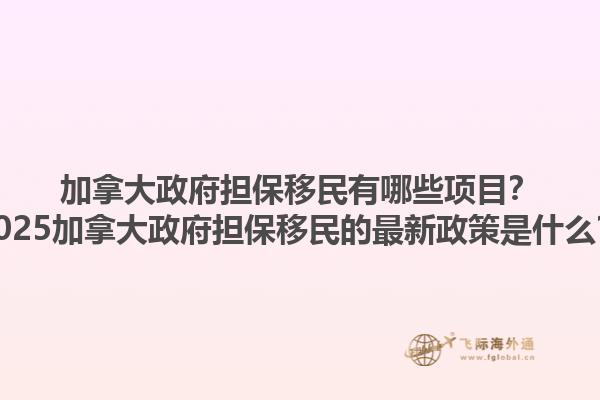 加拿大政府擔(dān)保移民有哪些項(xiàng)目？2025加拿大政府擔(dān)保移民的最新政策是什么？