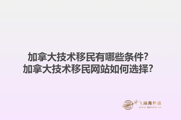 加拿大技術(shù)移民有哪些條件？加拿大技術(shù)移民網(wǎng)站如何選擇？