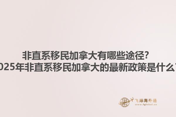 非直系移民加拿大有哪些途徑？2025年非直系移民加拿大的最新政策是什么？