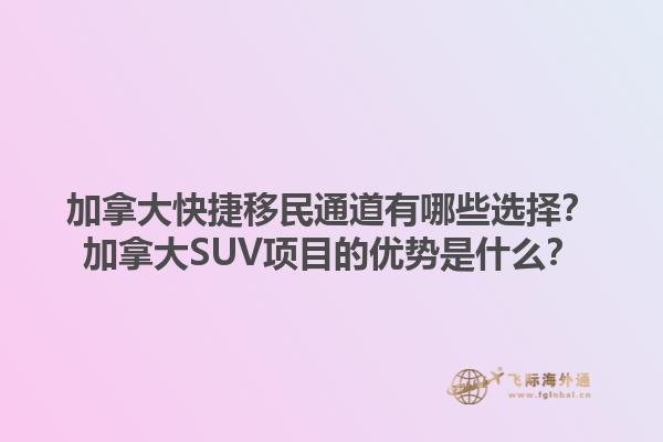 加拿大快捷移民通道有哪些選擇？加拿大SUV項(xiàng)目的優(yōu)勢(shì)是什么？