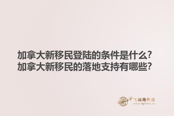 加拿大新移民登陸的條件是什么？加拿大新移民的落地支持有哪些？1.jpg
