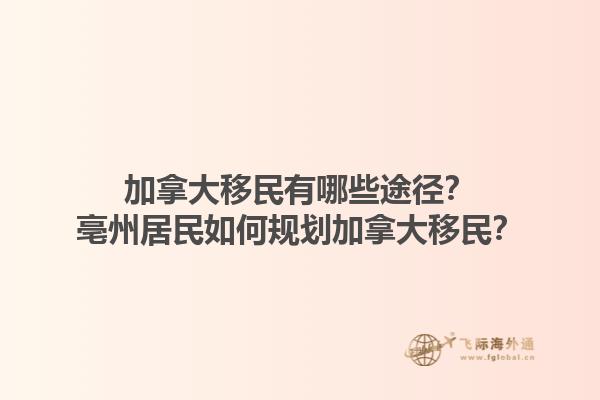 加拿大移民有哪些途徑？亳州居民如何規(guī)劃加拿大移民？1.jpg