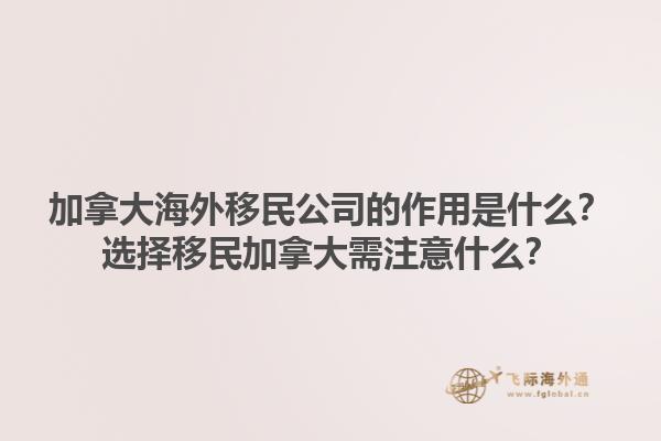 加拿大海外移民公司的作用是什么？選擇移民加拿大需注意什么？1.jpg