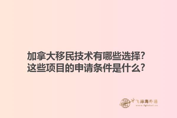 加拿大移民技術(shù)有哪些選擇？這些項目的申請條件是什么？1.jpg
