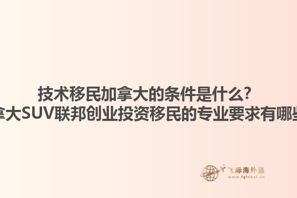 技術(shù)移民加拿大的條件是什么？加拿大SUV聯(lián)邦創(chuàng)業(yè)投資移民的專業(yè)要求有哪些？1.jpg