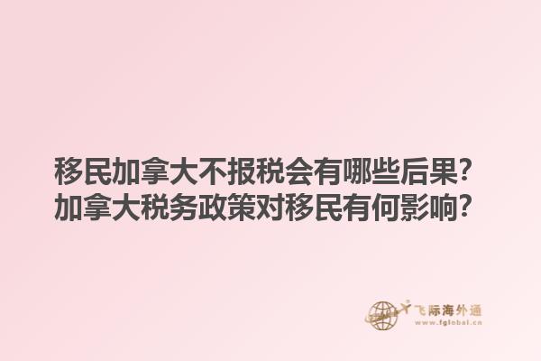 移民加拿大不報(bào)稅會(huì)有哪些后果？加拿大稅務(wù)政策對(duì)移民有何影響？1.jpg
