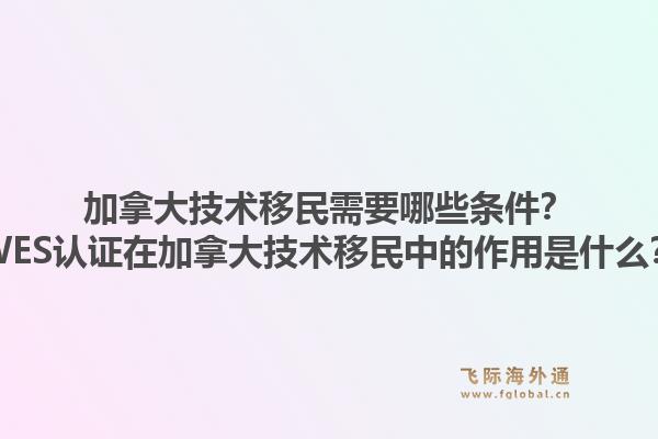 加拿大技術(shù)移民需要哪些條件？WES認(rèn)證在加拿大技術(shù)移民中的作用是什么？