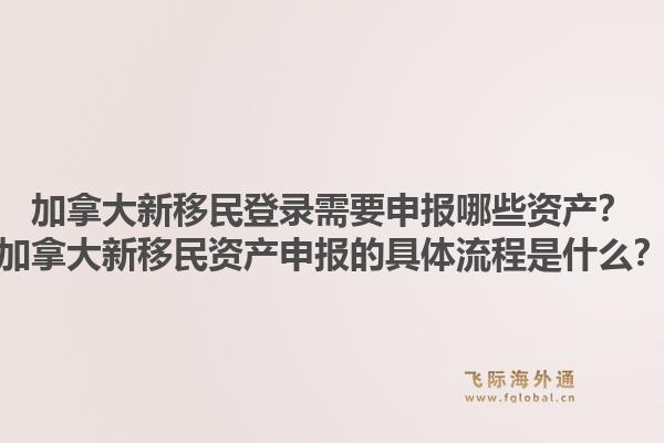 加拿大新移民登錄需要申報(bào)哪些資產(chǎn)？加拿大新移民資產(chǎn)申報(bào)的具體流程是什么？