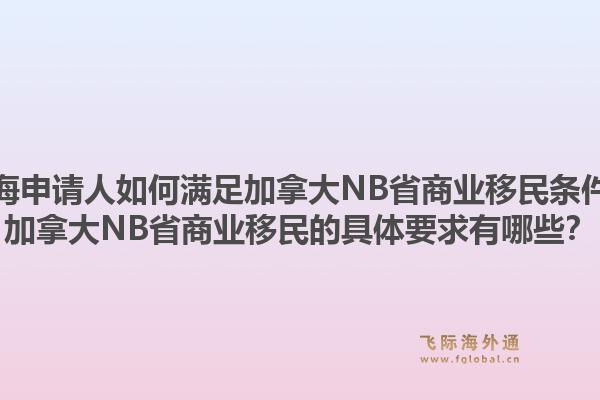 上海申請(qǐng)人如何滿足加拿大NB省商業(yè)移民條件？加拿大NB省商業(yè)移民的具體要求有哪些？