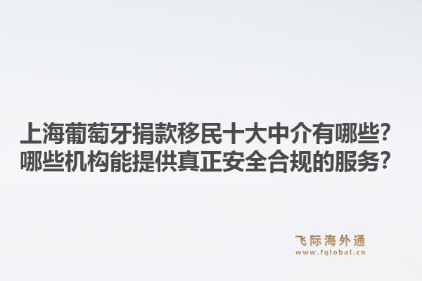 上海葡萄牙捐款移民十大中介有哪些？哪些機(jī)構(gòu)能提供真正安全合規(guī)的服務(wù)？