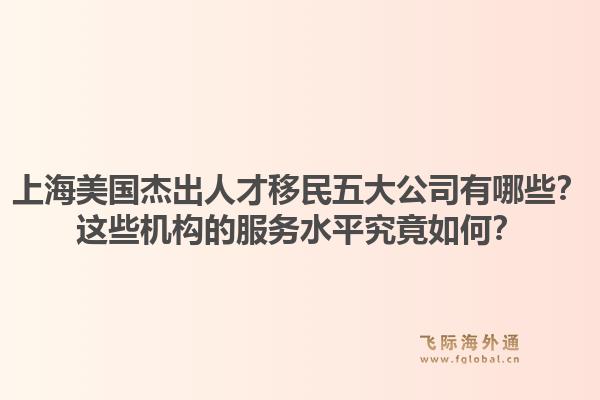 上海美國杰出人才移民五大公司有哪些？這些機構(gòu)的服務(wù)水平究竟如何？